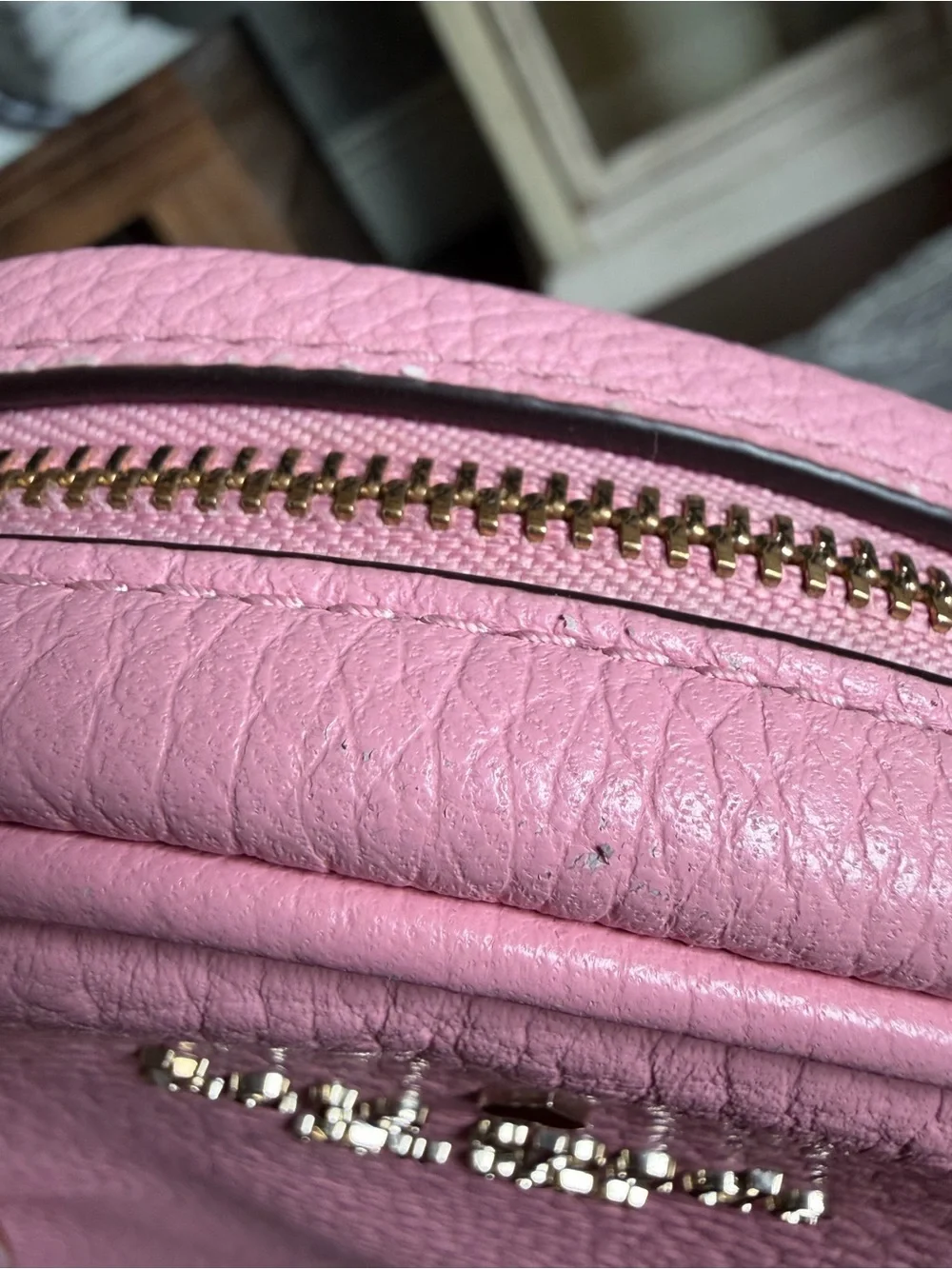 kate spade New York pink pebble leather crossbody with detachable coin pouch